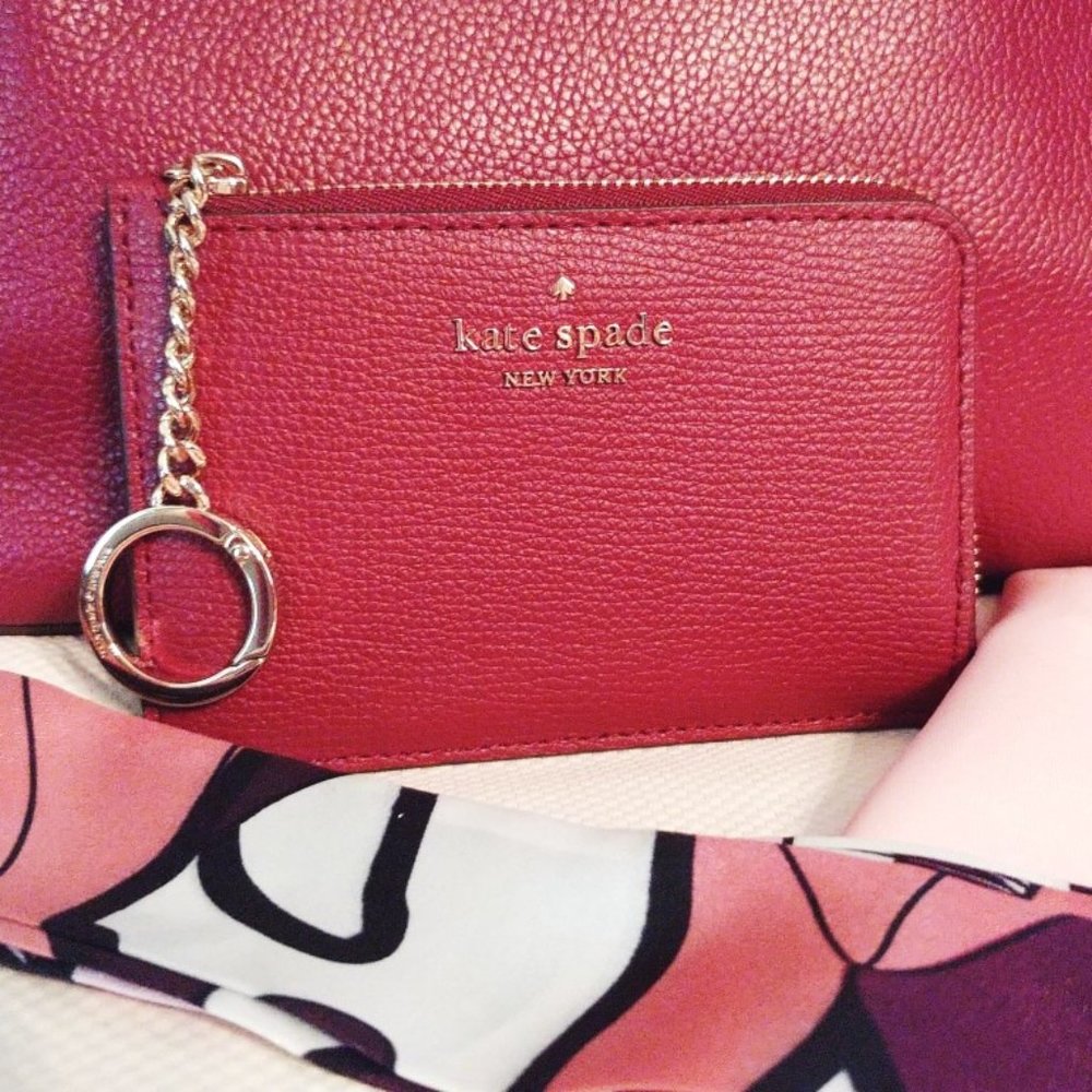 Kate Spade Double Bundle Jordyn Chain Tote w/Wallet in Blackberry Preserve - Picture 6 of 15